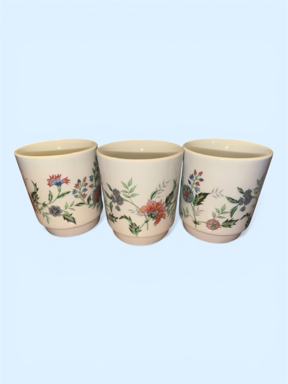 Set of 3 Vintage Kun-Lun Ceramic Coffee Mug Or Tea Cup Mid-century Period